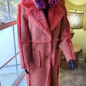 Women's Red Faux Fur Coat